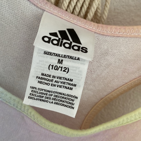 adidas romper shorts tank top iridescence ombre rainbow pink pastel girl M 10/12 - Picture 5 of 13